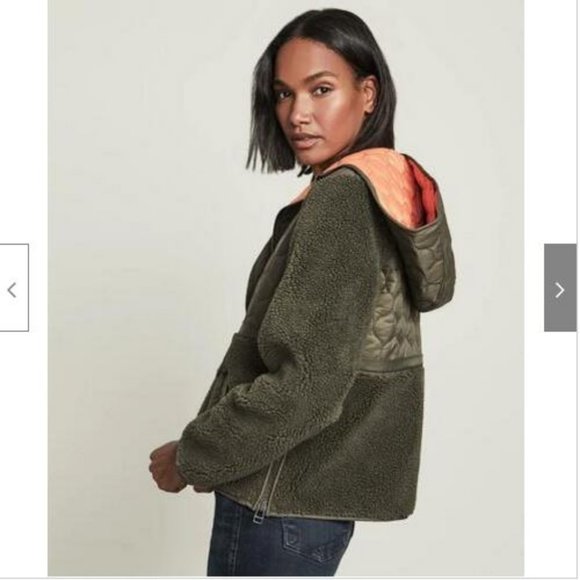 NWT Veronica Beard Leo Sherpa Fleece Quilted Pullover Jacket XL - Picture 2 of 12